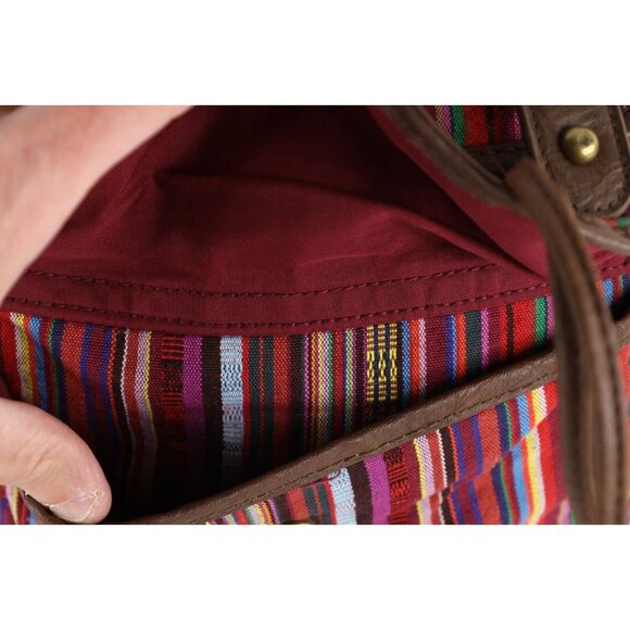 Vtg American Eagle Outfitters Distressed Rainbow Striped Top Loader Backpack Bag main image 11